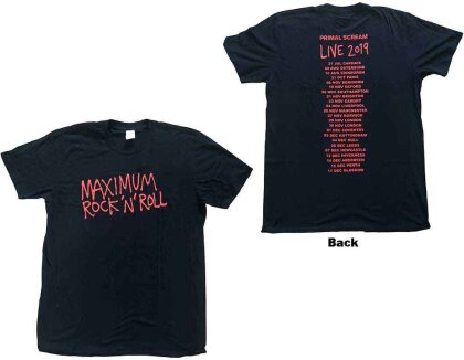 Primal Scream Unisex T-Shirt - Maximum RnR (Ex-Tour & Back Print) - Taille XS