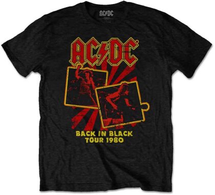 AC/DC Unisex T-Shirt - Back in Black Tour 1980