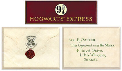 Pack de 3 Magnet - Harry Potter - Lettre d'acceptation + Voie 9 3/4