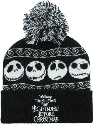 Nightmare Before Christmas Snow - Black Pom Beanie