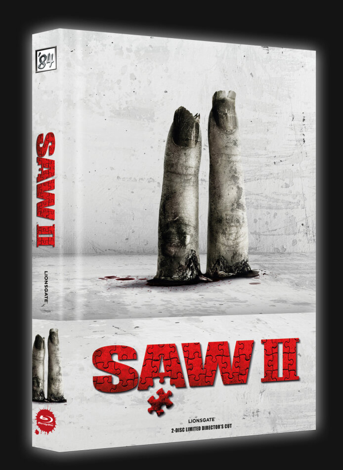Saw 2 (2005) (Cover A, Wattiert, Director's Cut, Limited Edition, Mediabook, Blu-ray + DVD)
