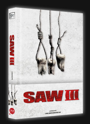 Saw 3 (2006) (Wattiert, Cover A, Director's Cut, Édition Limitée, Mediabook, Blu-ray + DVD)