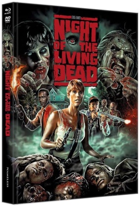 Night of the Living Dead (1990) (Cover H, Wattiert, Edizione Limitata, Mediabook, Blu-ray + DVD)