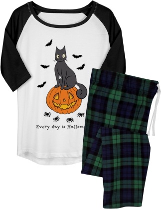 Spooky Cat Everyday Is Halloween - Ladies Long Pyjama Set