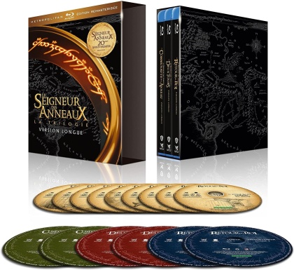 Le seigneur des anneaux - La Trilogie (Édition 20ème Anniversaire, Version Longue, Version Remasterisée, 6 Blu-ray + 9 DVD)