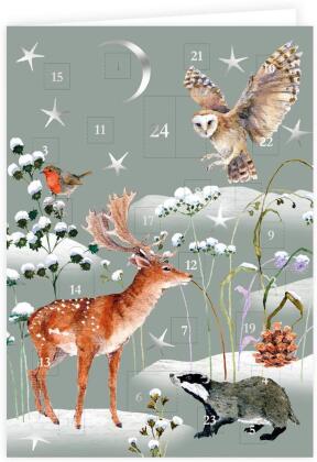 Adventskalender-Doppelkarte Winternacht
