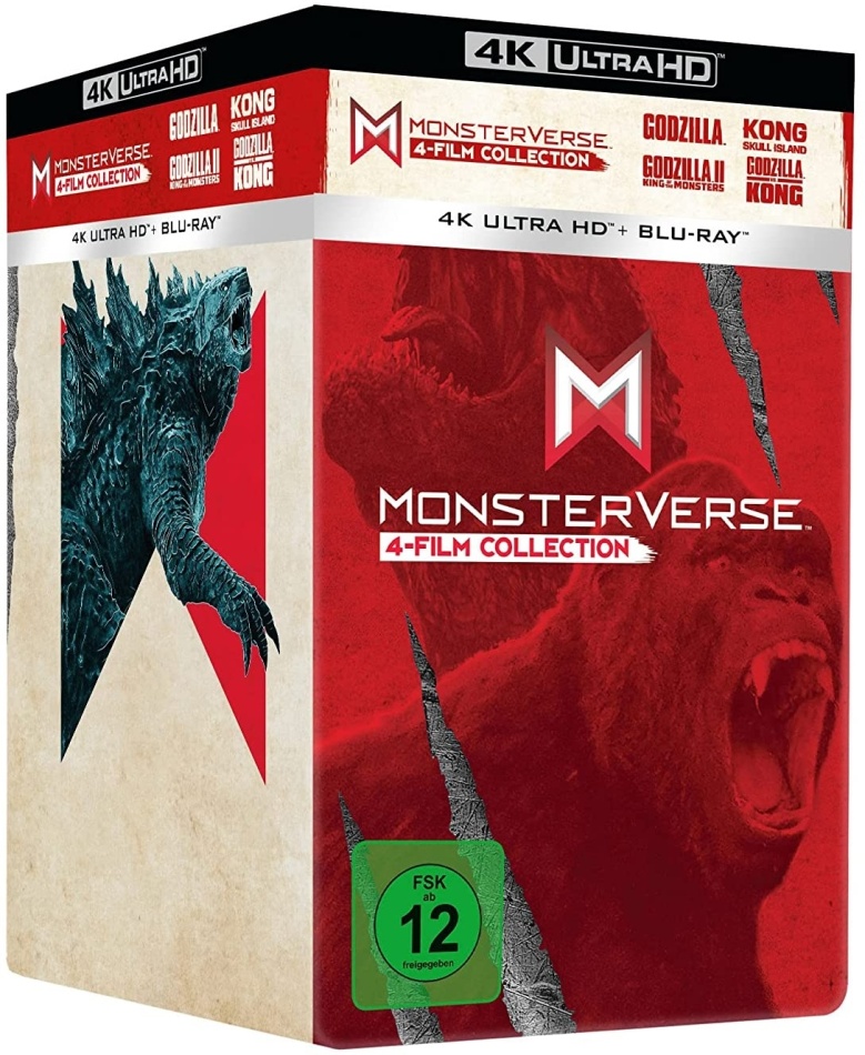 Monsterverse - 4-Film Collection (Limited Edition, Steelbook, 4 4K Ultra HDs + 4 Blu-rays)