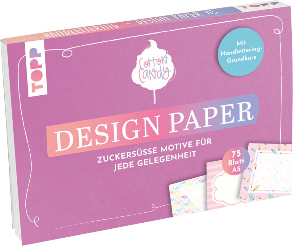 Handlettering Design Paper Block Cotton Candy A5