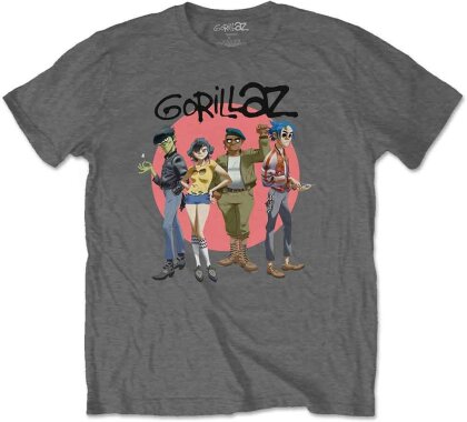 Gorillaz Unisex T-Shirt - Group Circle Rise