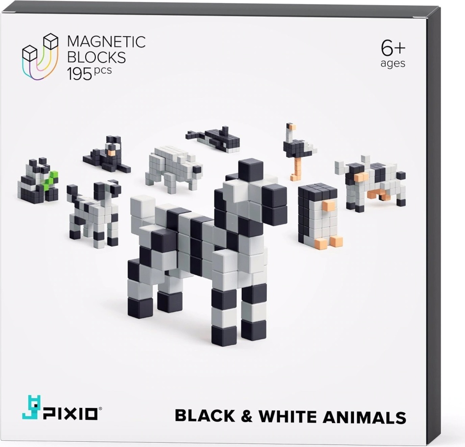 Pixio Black & White Animals - (195 Magnetwürfel)