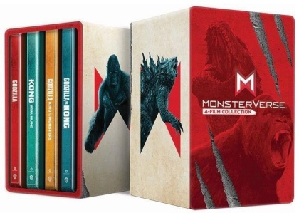 MonsterVerse - Collection 4 films - Godzilla (2014) / Godzilla: Roi des monstres (2019) / Kong: Skull Island (2017) / Godzilla vs. Kong (2021) (Édition Limitée, Steelbook, 4 4K Ultra HDs + 4 Blu-ray)