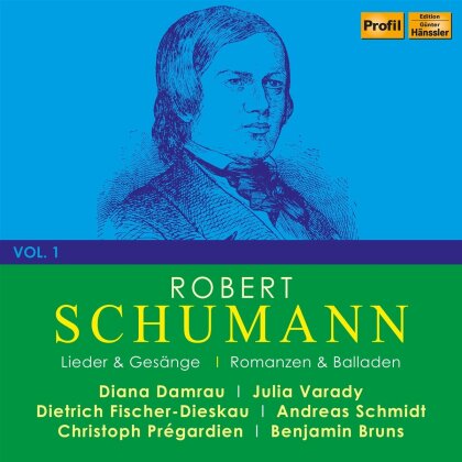 Diana Damrau, Pregardien, Robert Schumann (1810-1856), Diana Damrau, Julia Varady, … - Robert Schumann 1 - Lieder & Gesänge - Romanzen & Balladen (4 CD)