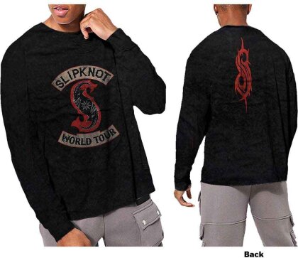 Slipknot Unisex Long Sleeve T-Shirt - Patched Up (Wash Collection & Back Print)
