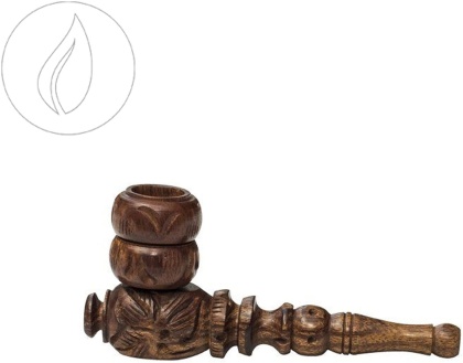 Kulu Carved Shotgun Pipe - Screwable 11 cm