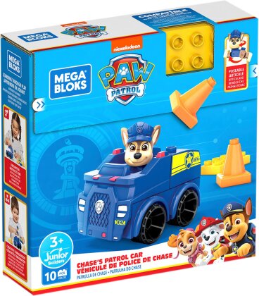 Paw Patrol Chase's Patrol Car - Mega Bloks, 10 Teile, Figur