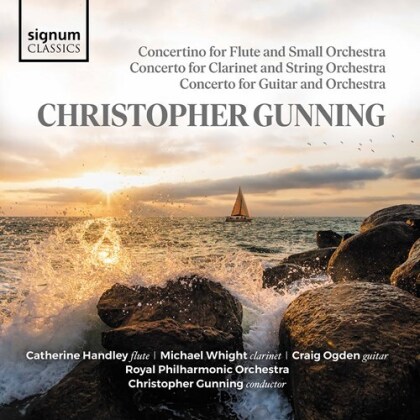 Christopher Gunning (*1944), Christopher Gunning (*1944), Catherine Handley, Michael Wight, Craig Ogden, … - Concertino For Flute and Small Orchestra, Concertino - for Clarinet And String Orchestra, Guitar Concerto