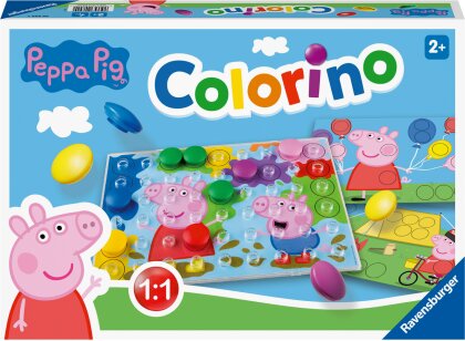 Ravensburger Kinderspiele - 20892 - Peppa Pig Colorino, Kinderspiel zum Farbenlernen, Mosaik Steckspiel, ab 2 Jahre