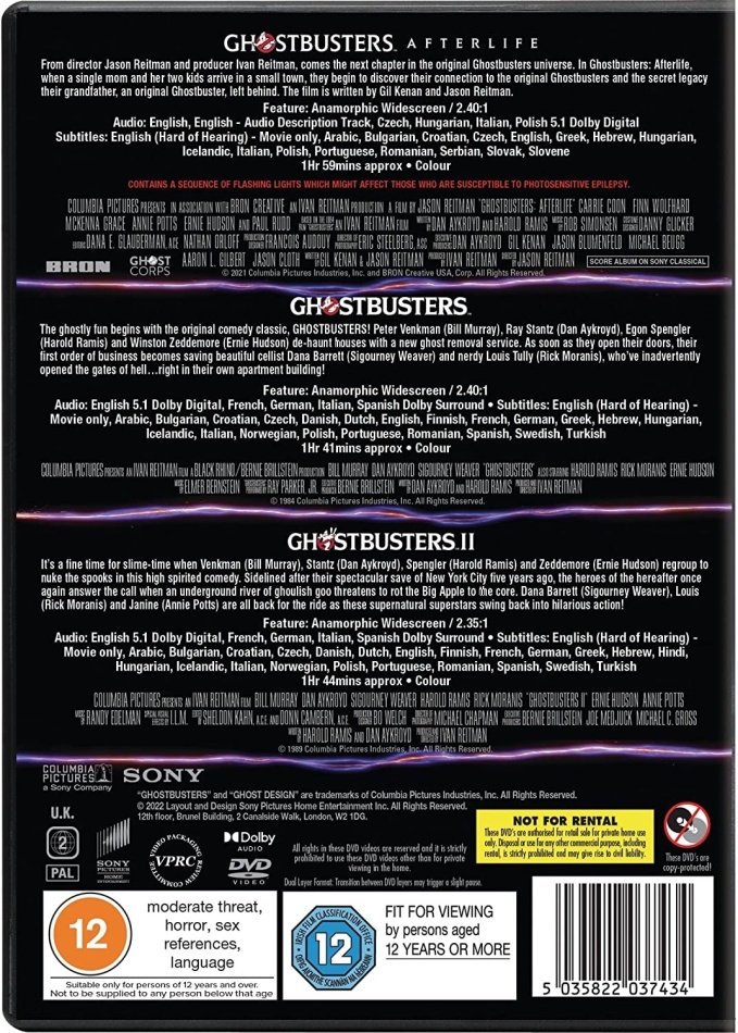 Ghostbusters / Ghostbusters II / Ghostbusters: Afterlife (DVD) 