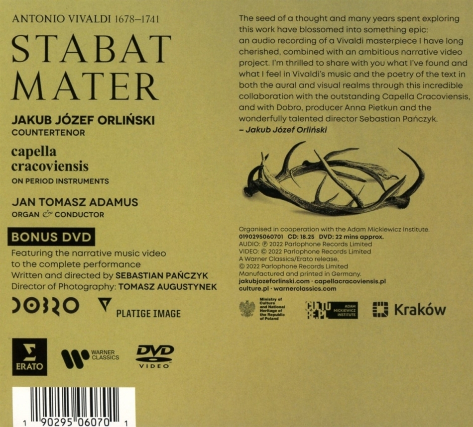 Stabat Mater (CD + DVD) by Antonio Vivaldi (1678-1741), Jan Tomasz