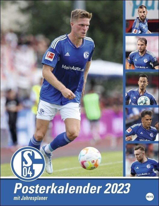 Schalke 04 Posterkalender 2023. Die Fußballstars im Kalender-Großformat. XXL Wandkalender mit