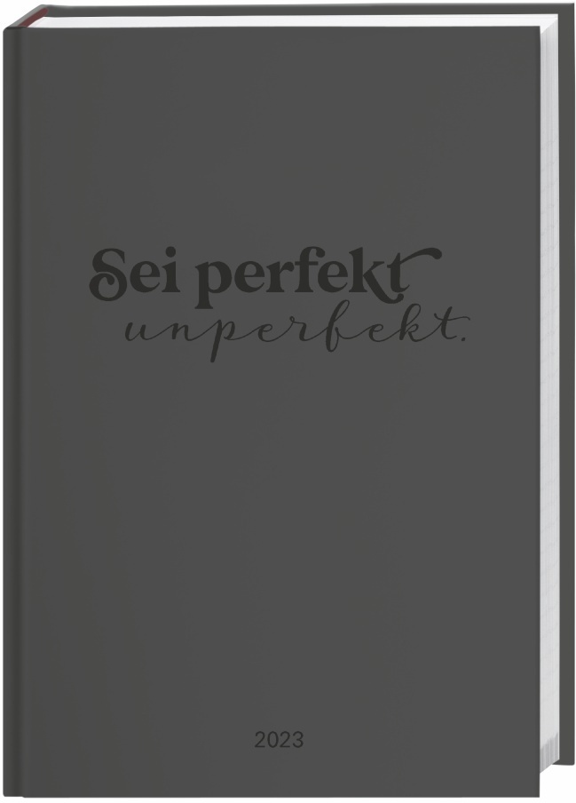 Kalenderbuch Spruch A5. Schwarzer Taschenkalender 2023 mit dem Spruch