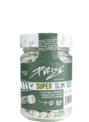 PURIZE® SUPER Slim Size im Glas - Aktivkohlefilter 111 Stk.