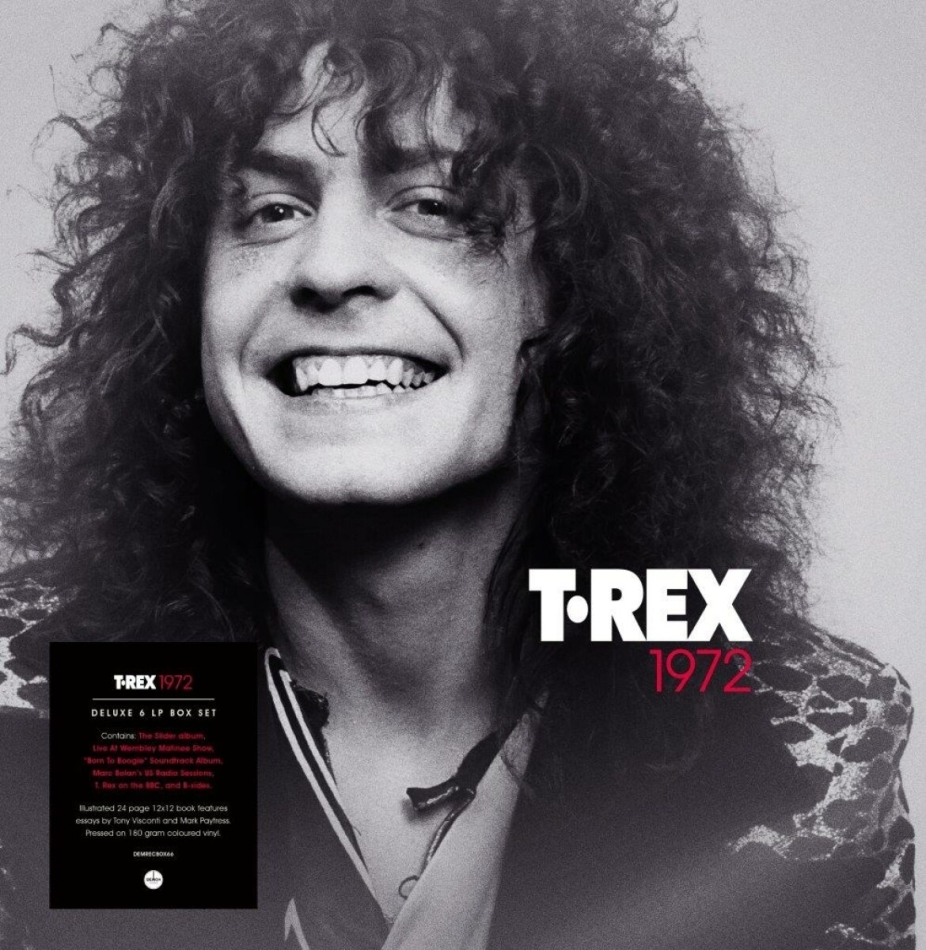 T.Rex (Tyrannosaurus Rex) - 1972 (Oversize Item Split, 2022 Reissue, Demon Records, Red/White/Blue Vinyl, 6 LPs)