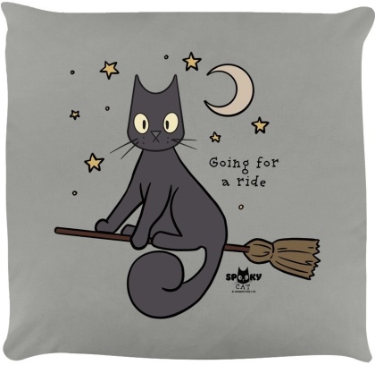 Spooky Cat: Going for a Ride - Cushion