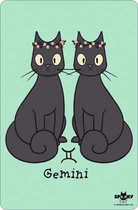Spooky Cat Horoscopes Gemini - Small Tin Sign