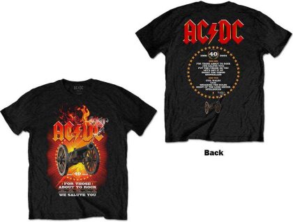 AC/DC Unisex T-Shirt - FTATR 40th Flaming (Back Print)