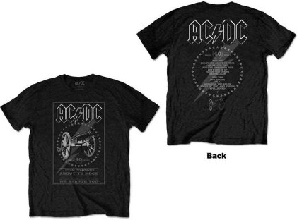AC/DC Unisex T-Shirt - FTATR 40th Monochrome (Back Print)