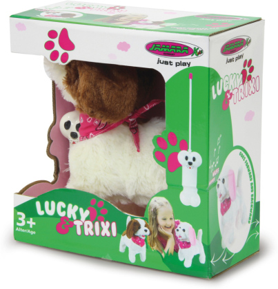 Jamara Lucky RC Plüschhund Weiss/Braun