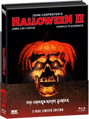Halloween 2 (1981) (Wattiert, Cover 2, Edizione Limitata, Mediabook, Blu-ray + DVD)