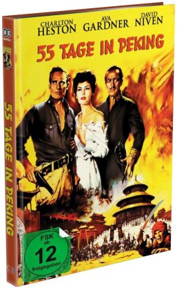 55 Tage in Peking (1963) (Cover B, Limited Edition, Mediabook, Uncut, Blu-ray + DVD)