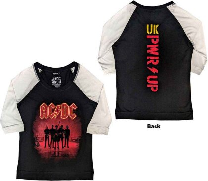AC/DC Ladies Raglan T-Shirt - PWR-UP UK (Back Print)