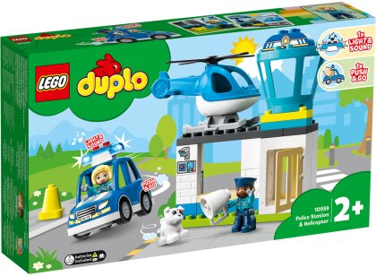 Polizeistation mit Hubschrauber - Lego Duplo, 40 Teile, Batt.