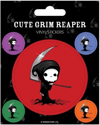 Cute Grim Reaper - Vinyl Sticker Set