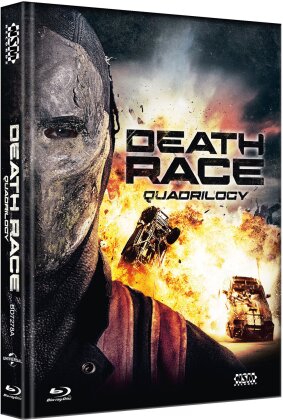 Death Race 1-4 - Quadrilogy (Cover A, Limited Edition, Mediabook, 4 Blu-rays + 4 DVDs)