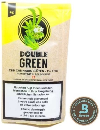Double Green CBD Blüten (4g) - Greenhouse (CBD: ~16%, THC:<1%)