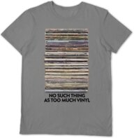 Vinyl Junkie - Too Much Vinyl Grey Medium T Shirt