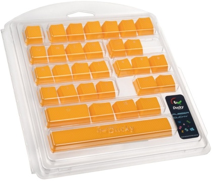 Ducky Rubber Keycap Set, 31 Tasten, gummiert - orange