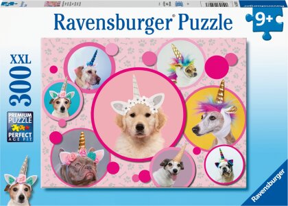Knuffige Einhorn-Hunde - 300 Teile Puzzle für Kinder ab 9 Jahren
