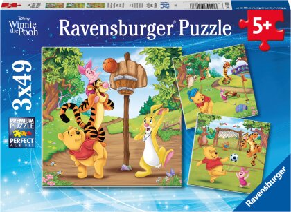 Winnie Puuh: Tag des Sports - 3x49 Teile Disney Puzzle für Kinder ab 5 Jahren