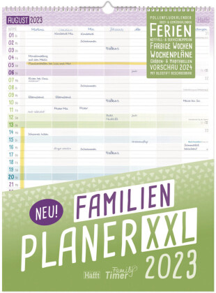 FamilienPlaner XXL 2023 Wand-Kalender 7-spaltig 12 MONATE