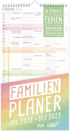 FamilienPlaner 22/23 Wand-Kalender 5-spaltig [Rainbow] 18 Monate