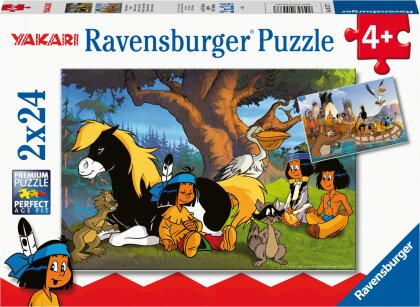 Yakari und seine Freunde - 2x24 Teile Puzzle für Kinder ab 4 Jahren