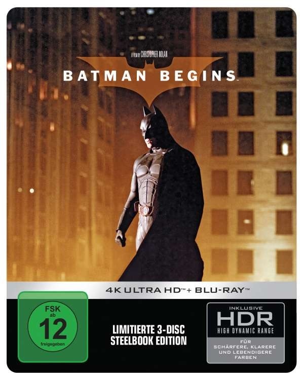 Batman Begins (2005) (Limited Edition, Steelbook, 4K Ultra HD + 2 Blu-rays)