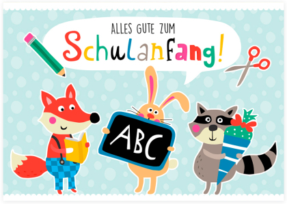 Alles Gute zum Schulanfang Postkarte