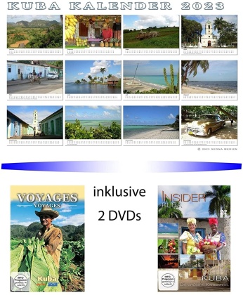 Insider Kuba / Voyages Kuba (Wandkalender 2023, 2 DVDs)