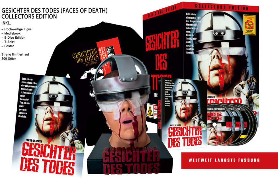Gesichter des Todes (1978) (Büste, T-Shirt, Poster, Cover B, Limited Collector's Edition, Mediabook, Uncut, 2 Blu-rays + 3 DVDs)